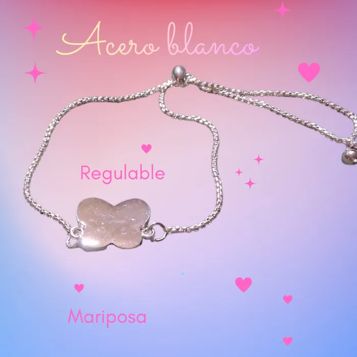 Pulsera Mariposa de Acero Blanco