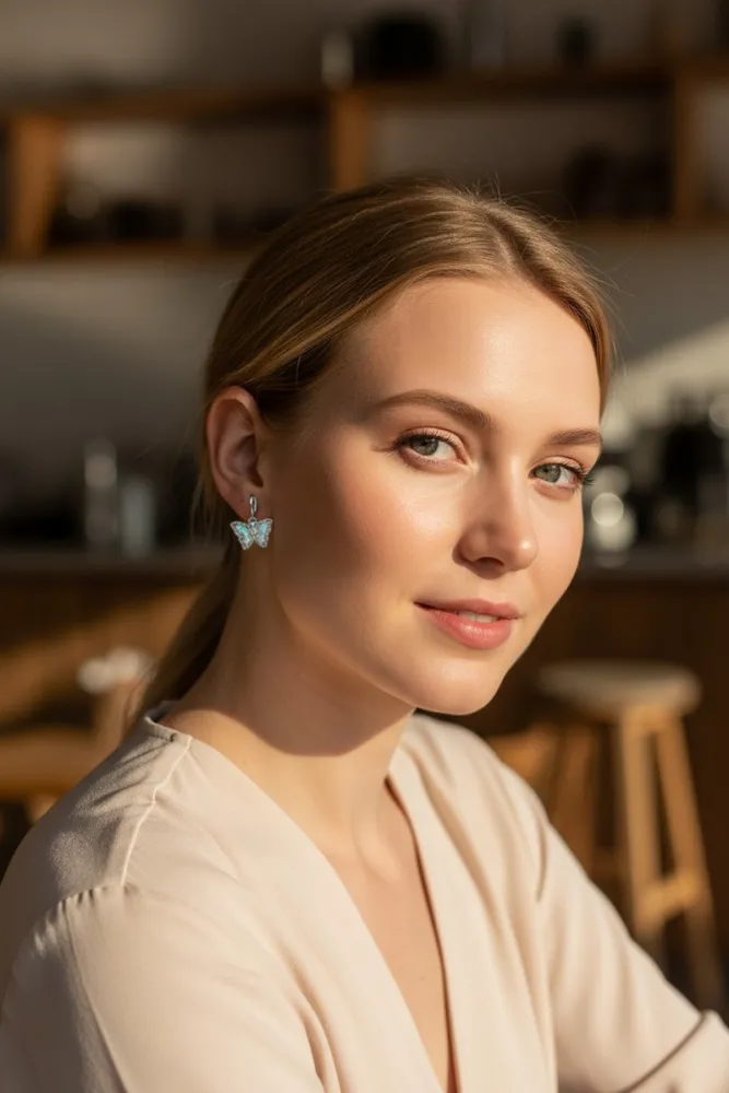 Aros Mariposas Tornasol de Acero 2