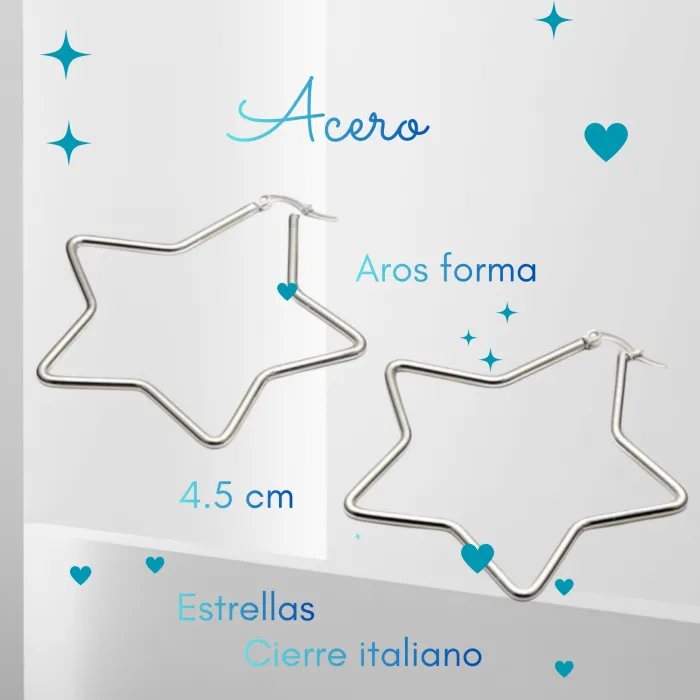Aros Estrella de Acero 4.5 cm