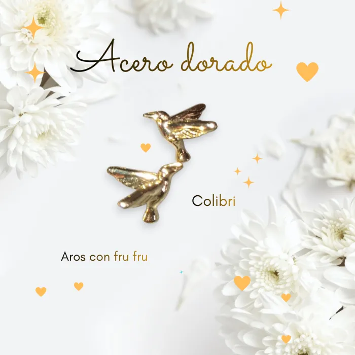 Aros Colibrí de Acero Dorado
