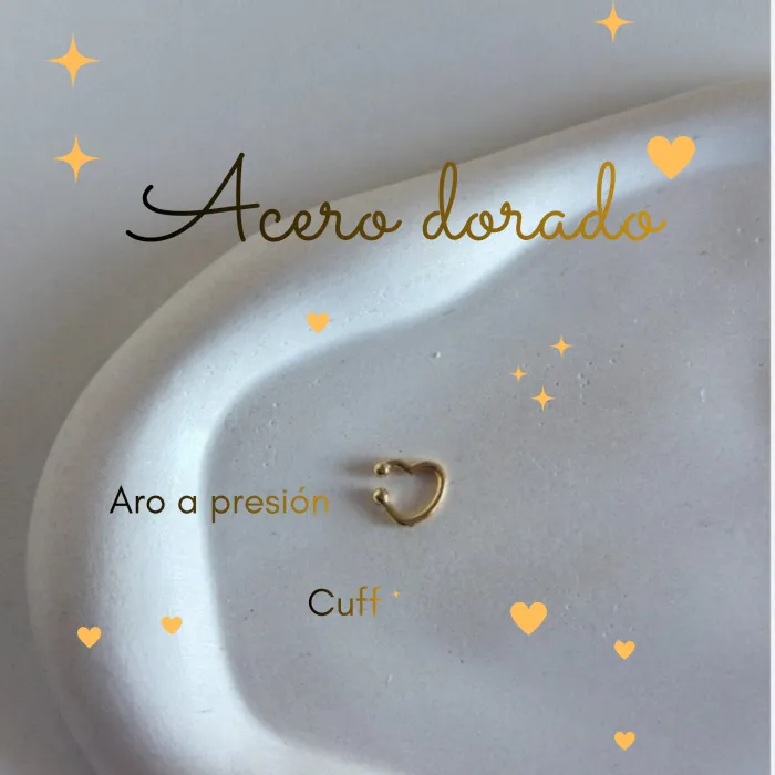 Aro de presión cuff Acero dorado