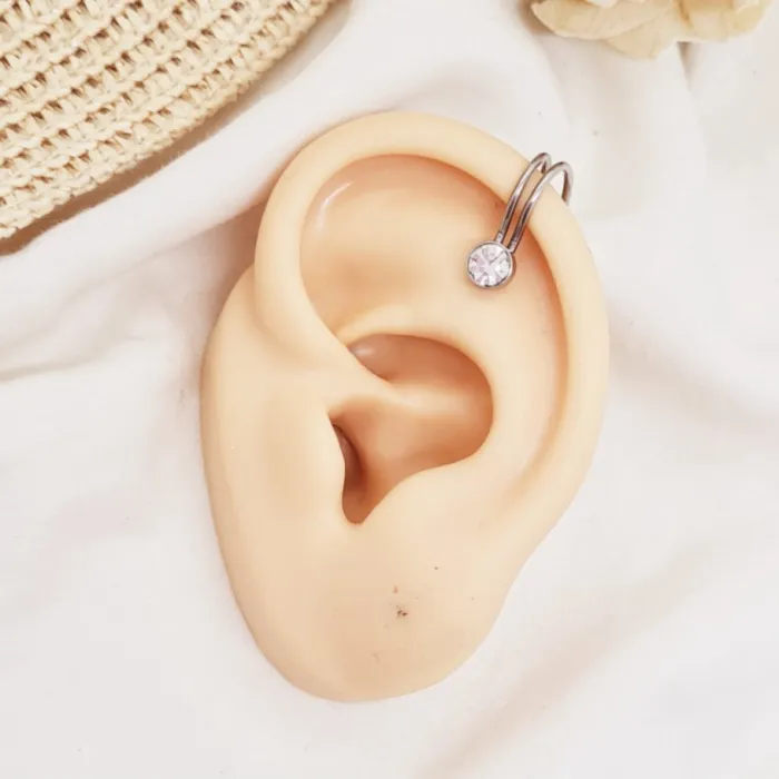 Aro Bidú Acero Cuff con Punto de Luz 2