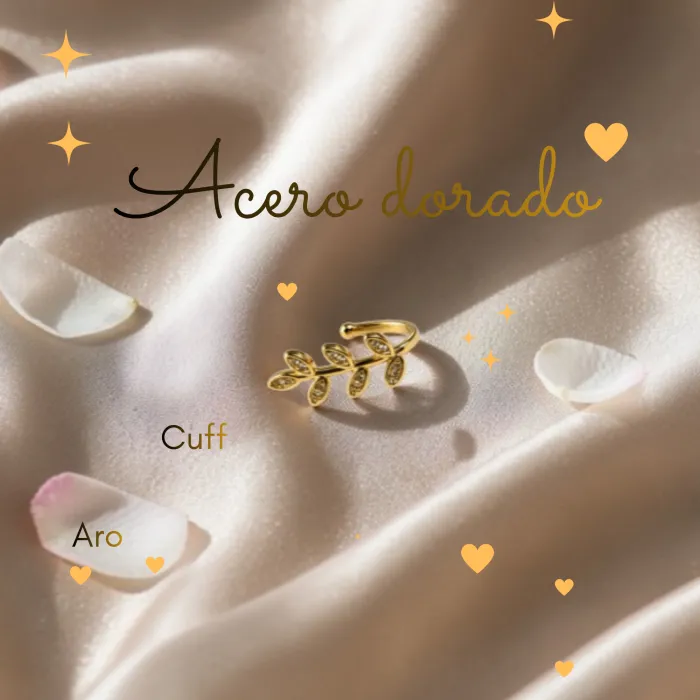 Aro cuff de Acero dorado