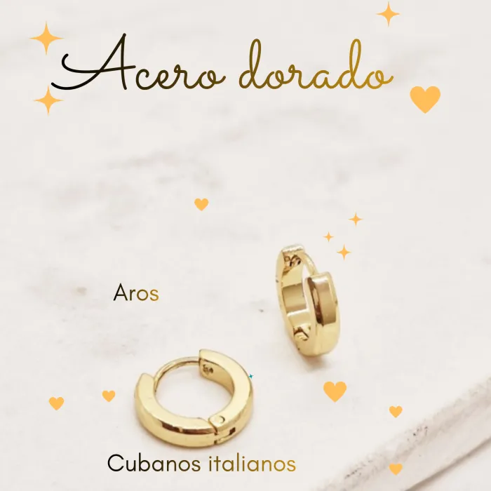 Aros Cubanos de Acero Dorado