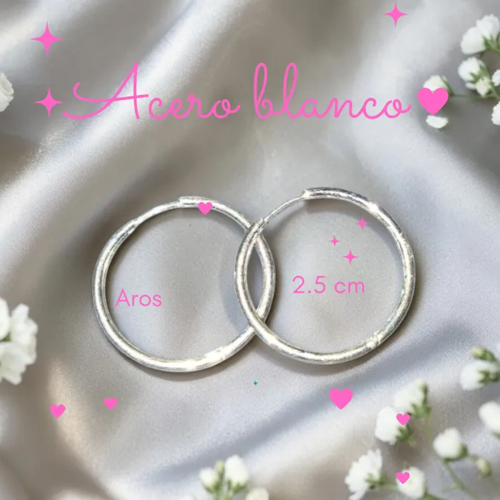 Aros de Acero Blanco 2.5 cm