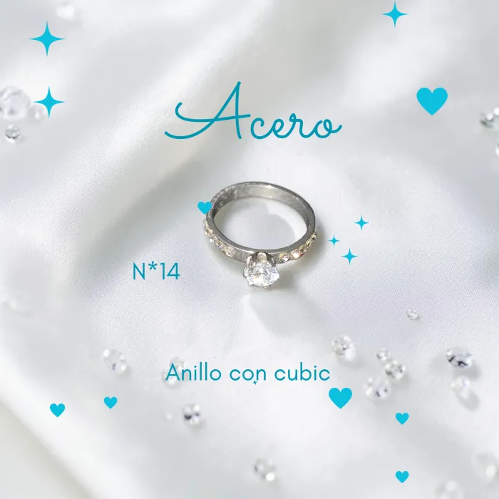 Anillo de Acero con Cubic N*14