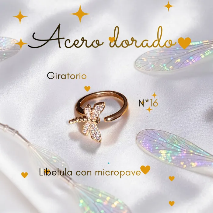 Anillo Giratorio de Acero Dorado N*16