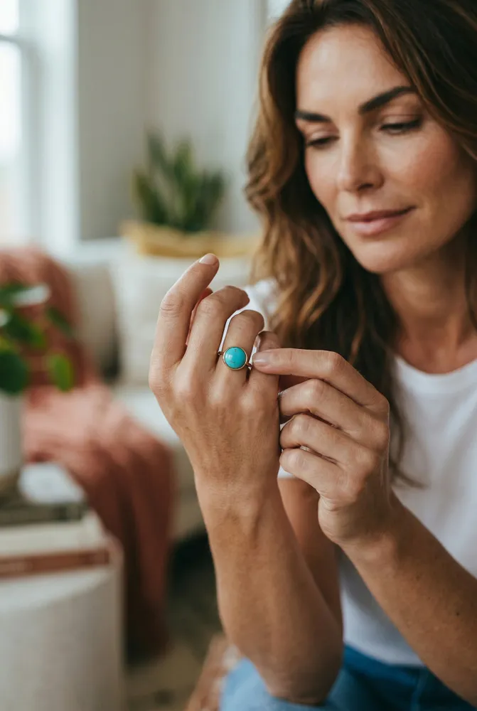 Anillo de Plata con Piedra Turquesa N*19 2