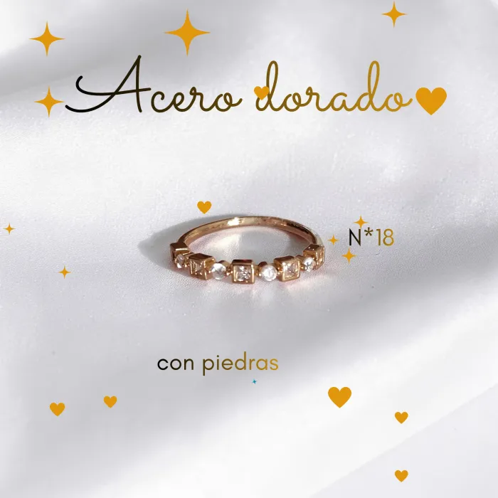 Anillo de Acero Dorado N*18