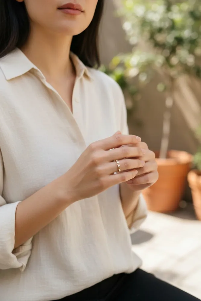 Anillo de Acero Dorado N*18 2