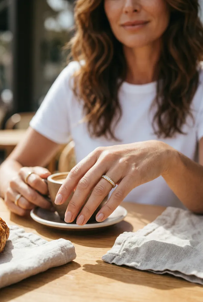 Anillo de Acero Dorado Sin Fin N°15 2