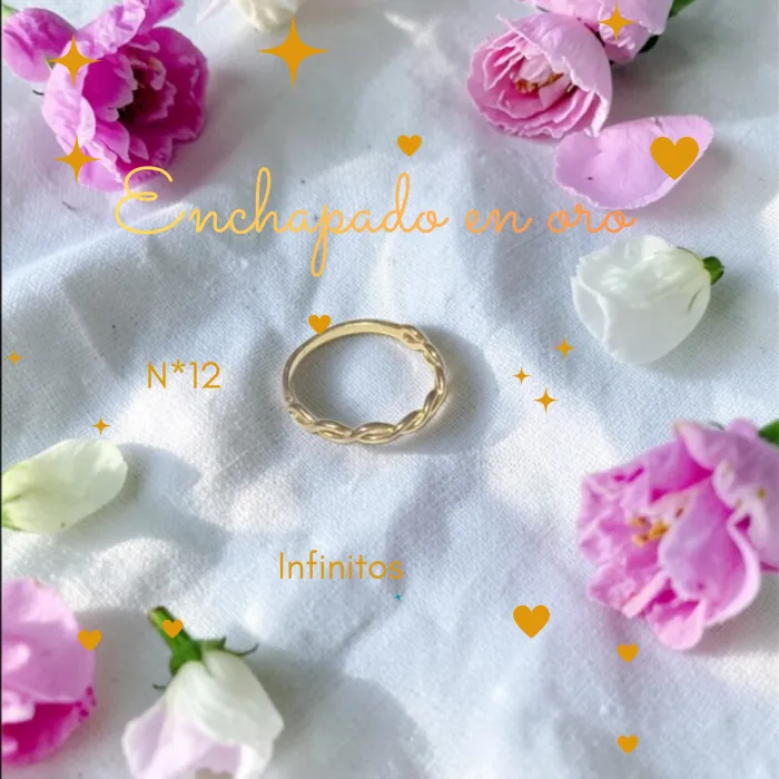 Anillo Enchapado en Oro Infinitos N*12