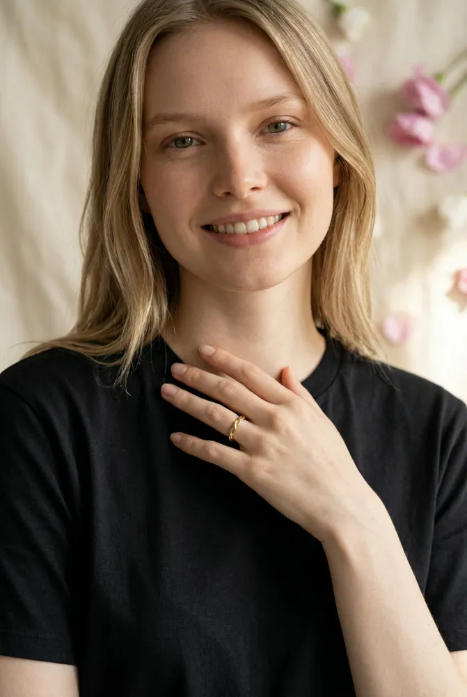 Anillo Enchapado en Oro Infinitos N*12 2