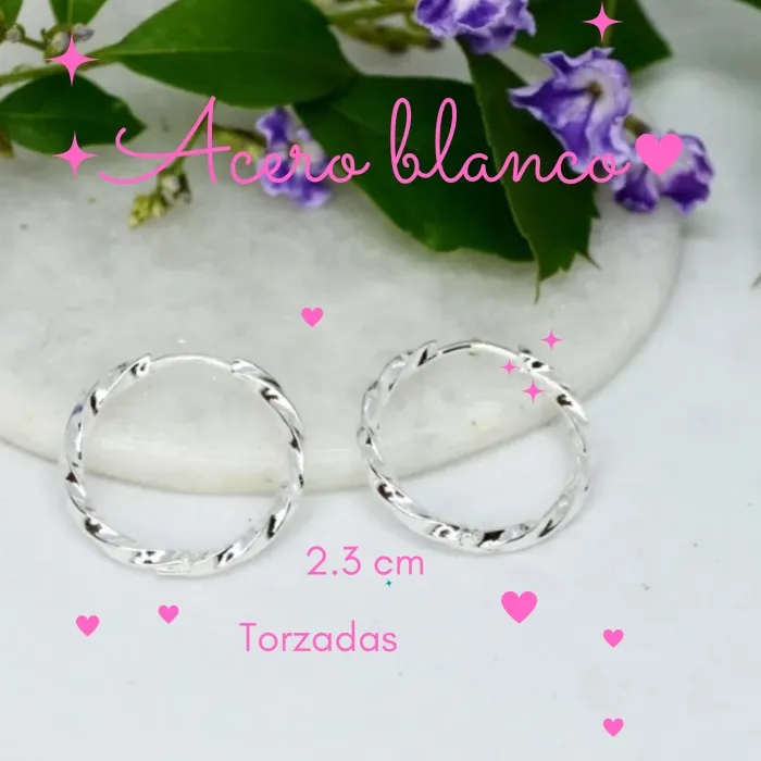Aros de Acero Blanco 2.3 cm