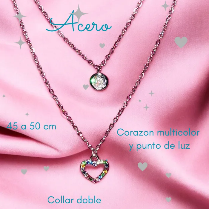 Collar Doble de Acero Multicolor