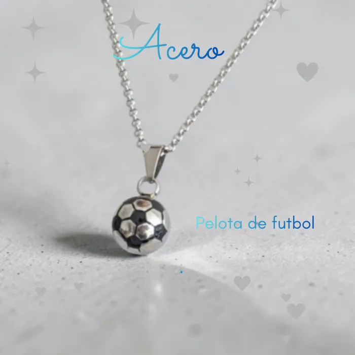 Collar Acero Pelota de Fútbol