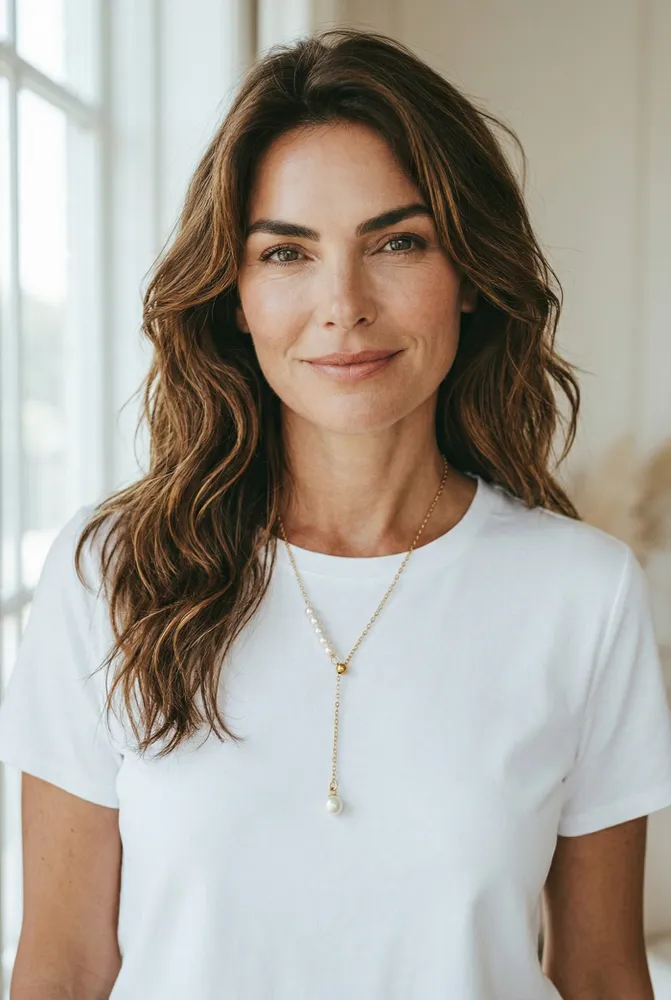 Corbatero con Perlas en Acero Dorado 2