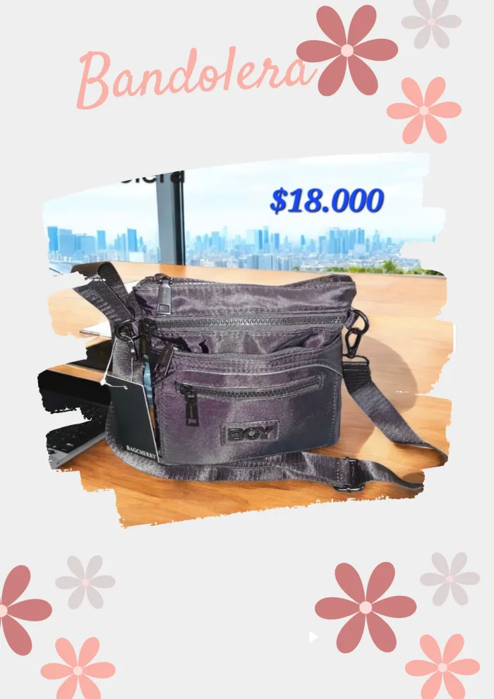 Bandolera unisex negra 