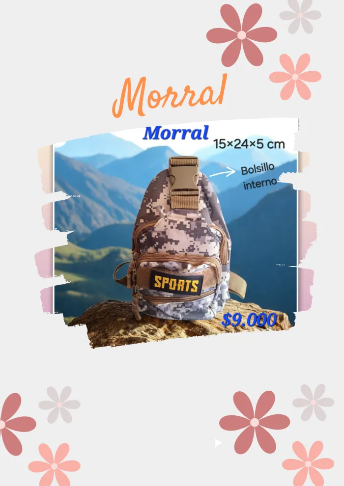 Morral camuflado unisex