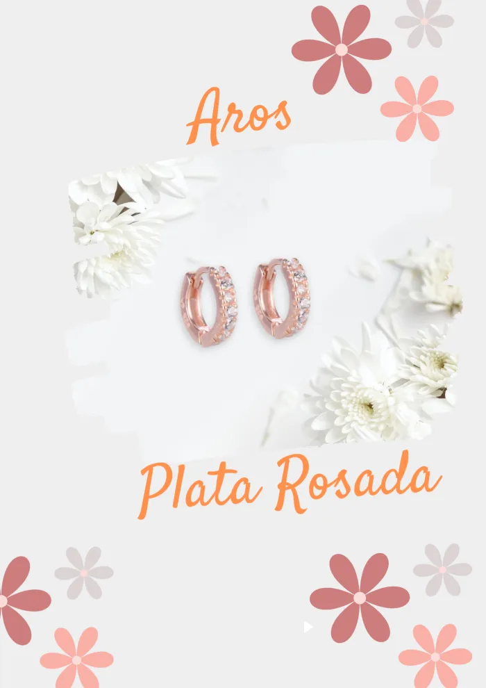 Aros Plata rosada
