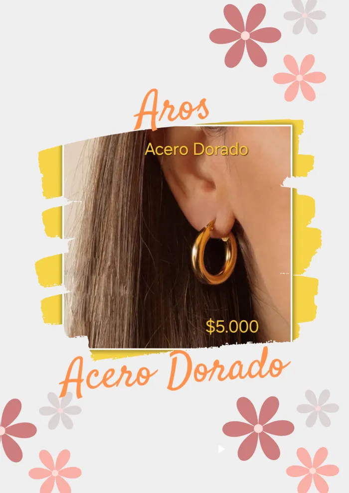 Aros Acero Dorado