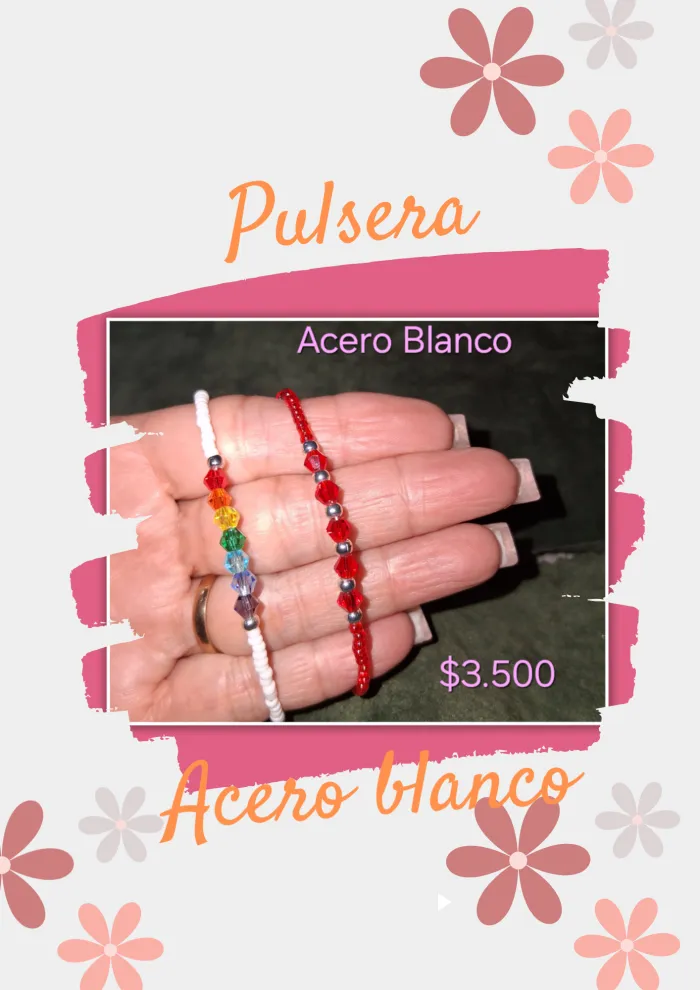 Pulsera Acero Blanco  
