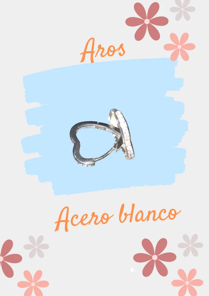 Aros Acero blanco/dorado  2