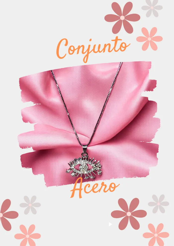 Conjunto Acero ojo/elefante/trebol/buho
