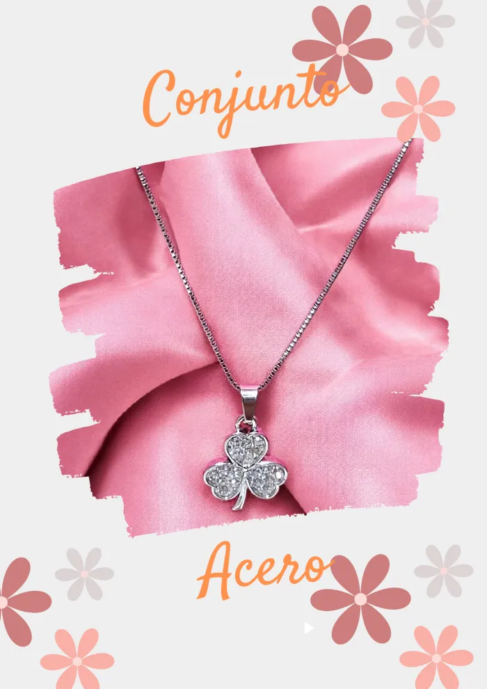 Conjunto Acero ojo/elefante/trebol/buho 2