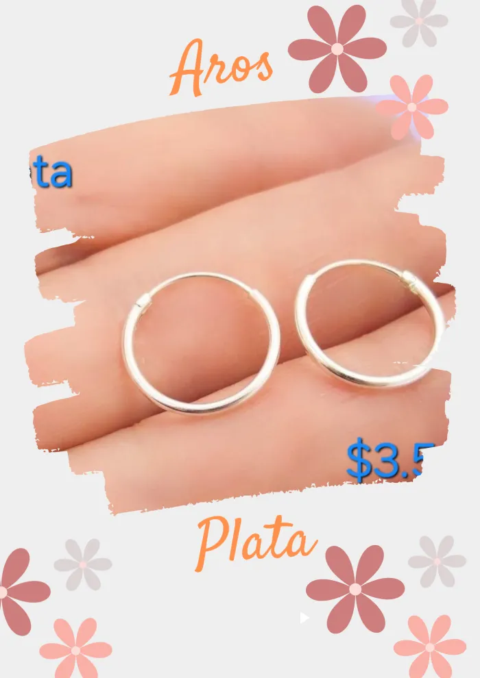 Aros argollitas Plata 