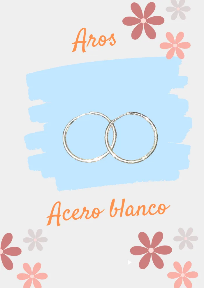 Aros argollas acero blanco/dorado 2