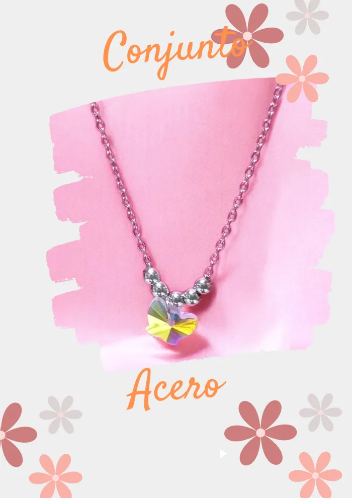 Conjuntos Acero 45cm dije estrella/mariposa 2