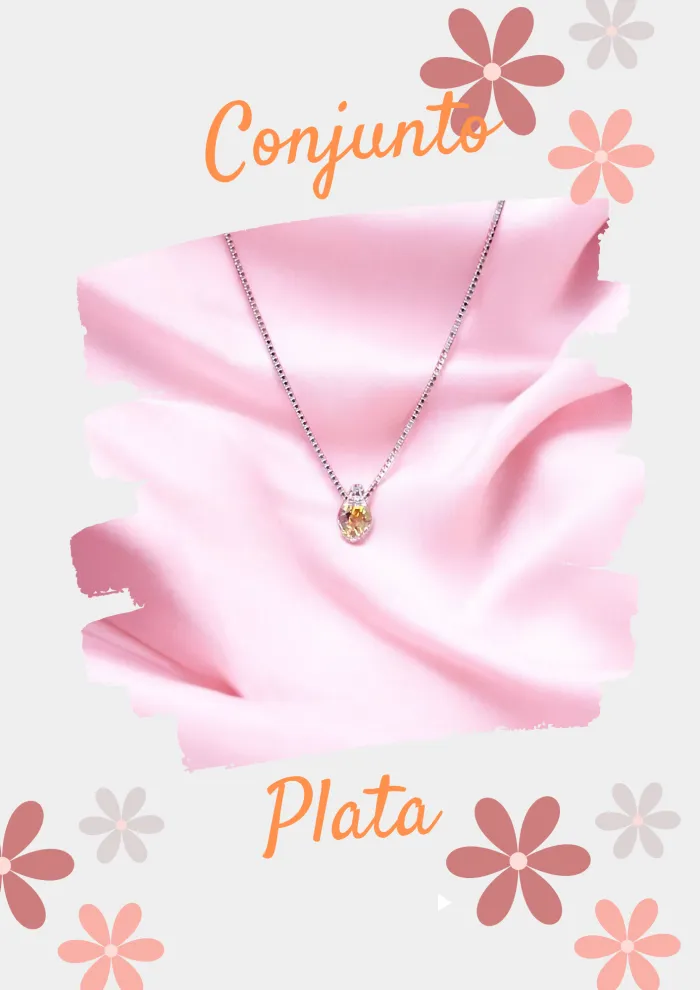 Conjunto Plata gota cristal