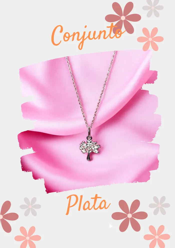 Conjunto Plata árbol de la vida