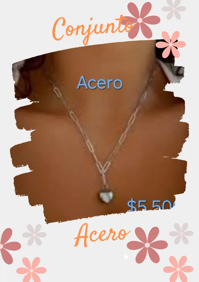 Conjunto Acero  corazon 5mm 50cm