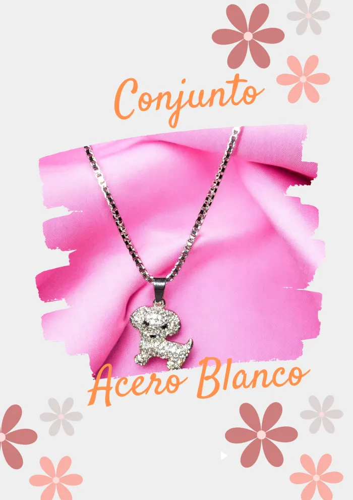 Conjunto Acero blanco perro micropave