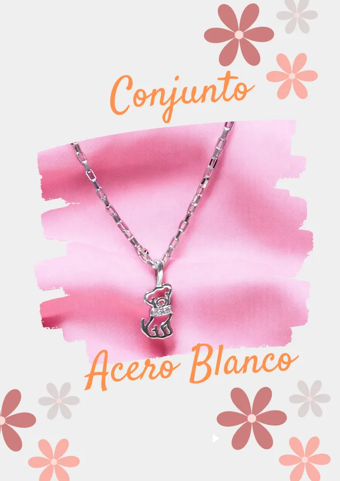 Conjunto Acero blanco perrito calado cubic