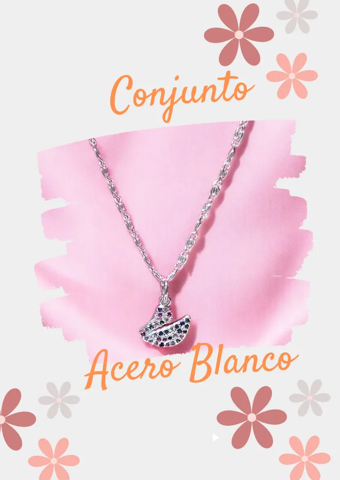 Conjunto Acero blanco cisne multicolor