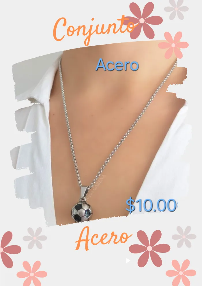 Conjunto Acero pelota futbol 