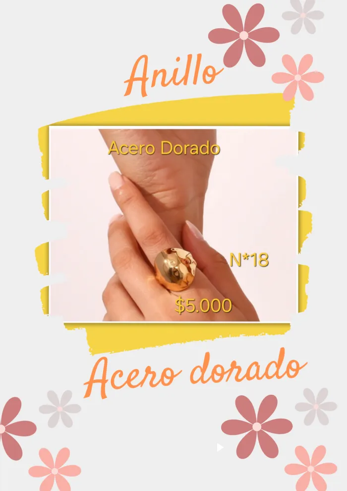 Anillo acero dorado bombe