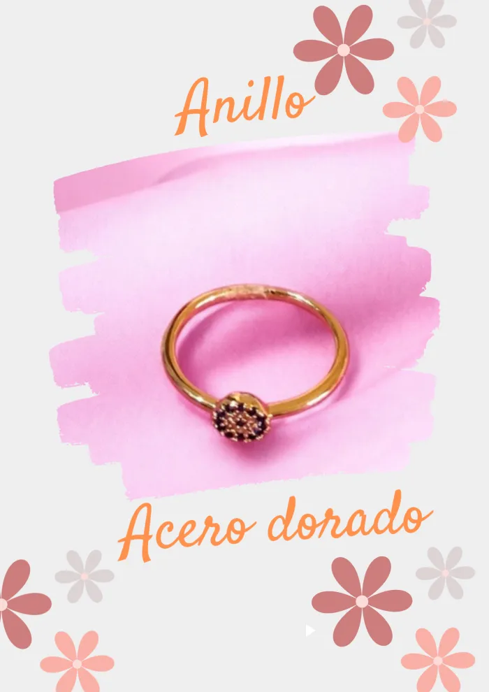 Anillo acero dorado ojo turco cubic azul