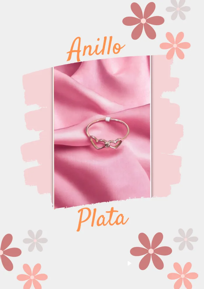 Anillo Plata corazones con cubic