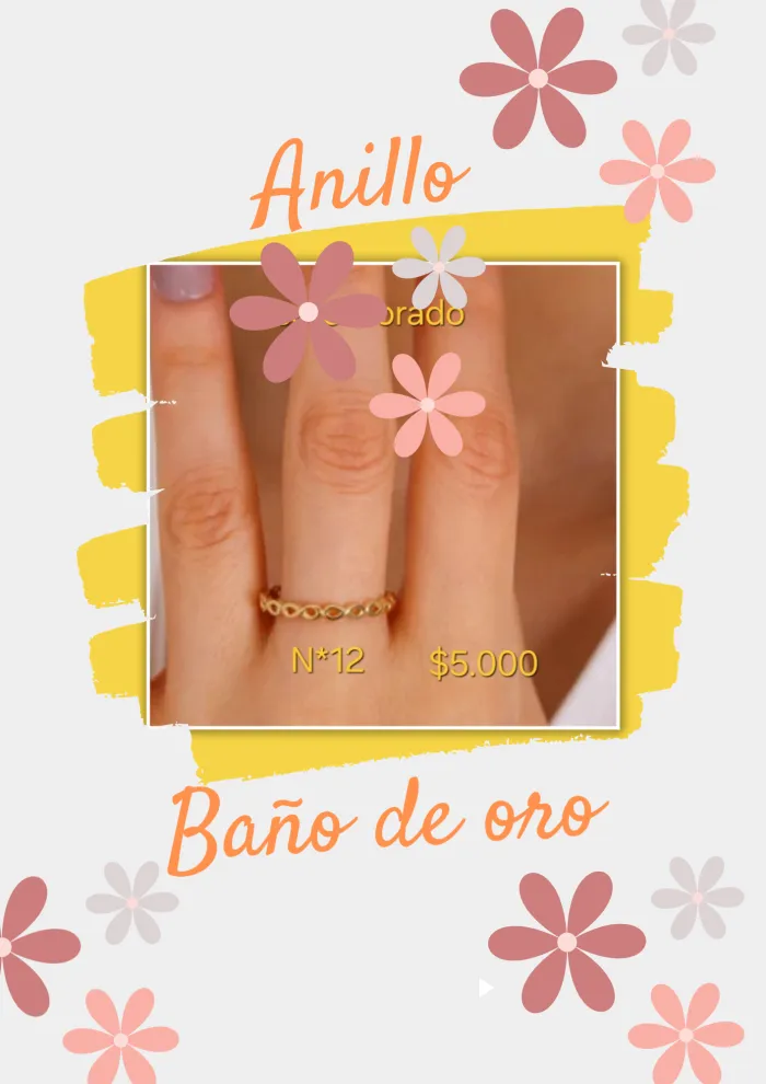 Anillo enchapado en oro ondas