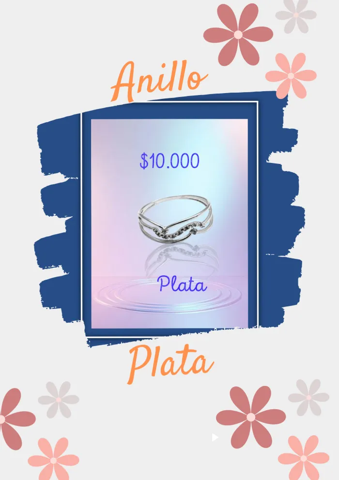 Anillo Plata triple con cubic