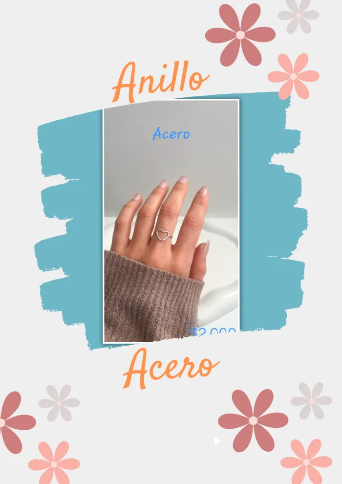 Anillo Acero corazon calado