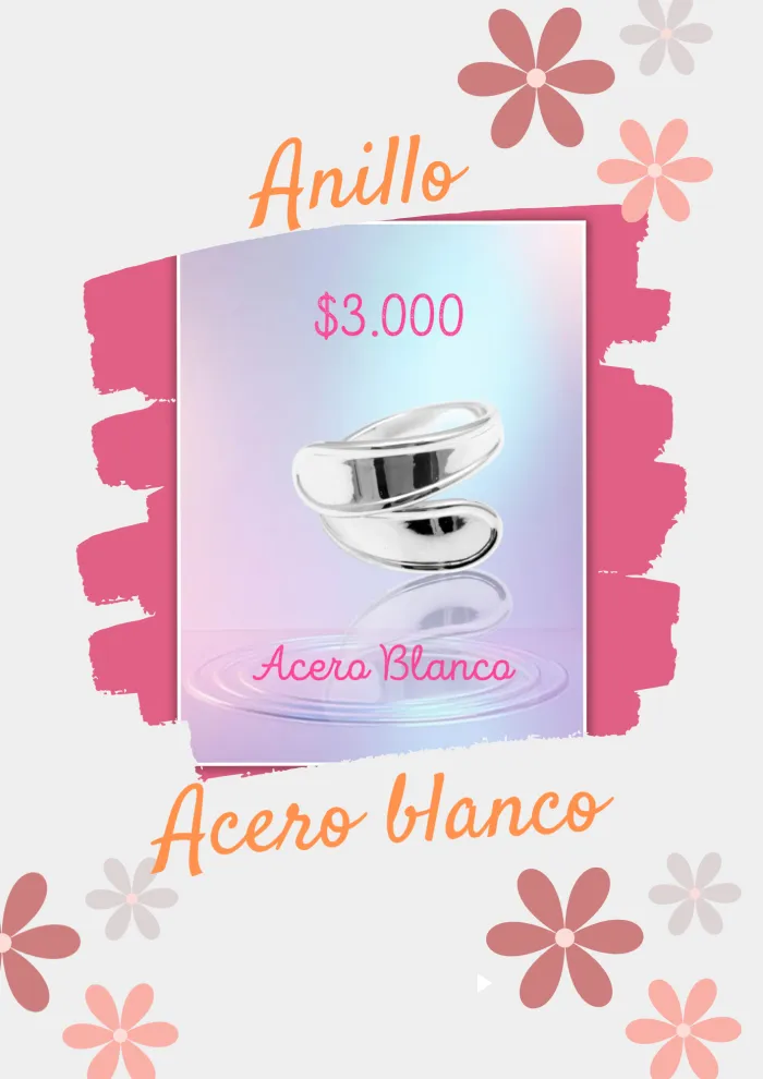 Anillo Acero blanco 