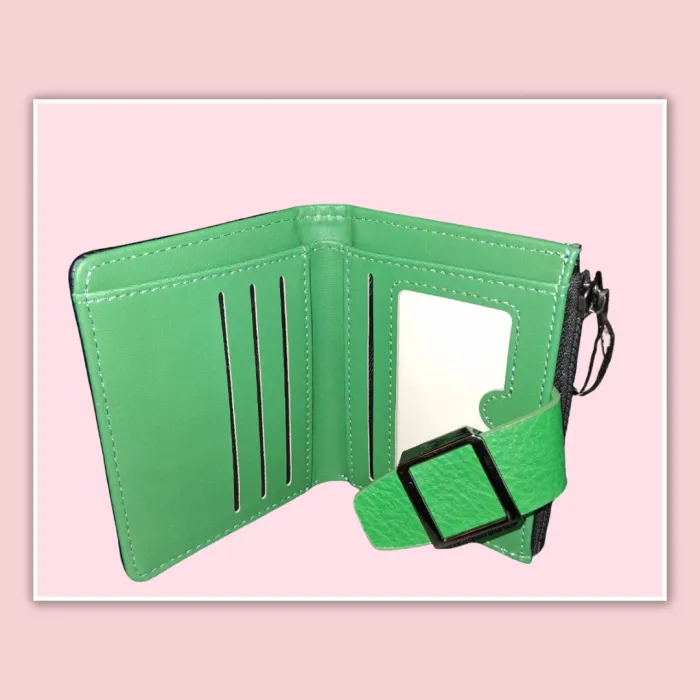 Billetera Ona Saez color negra y verde 2