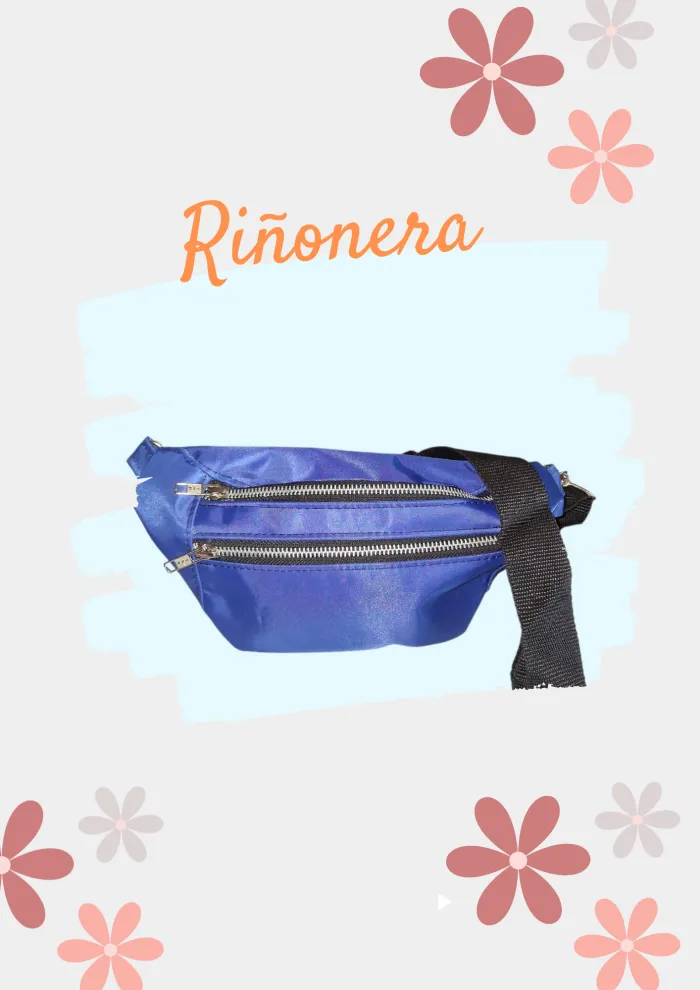 Riñonera azul 2 bolsillos