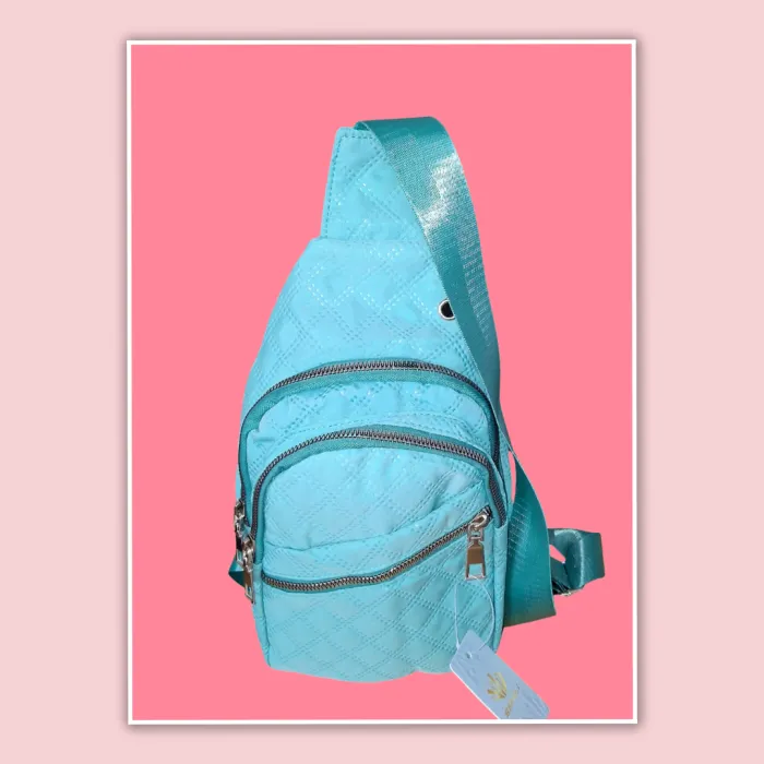 Morral bandolera lila/verde agua 2