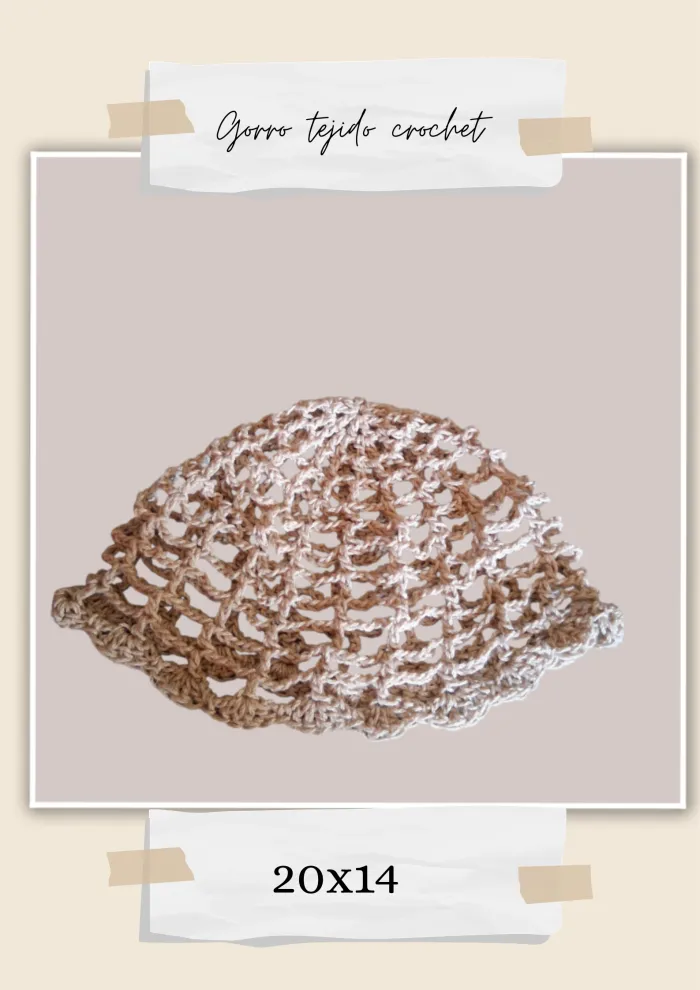 Gorro casquete crochet 20x14 cm